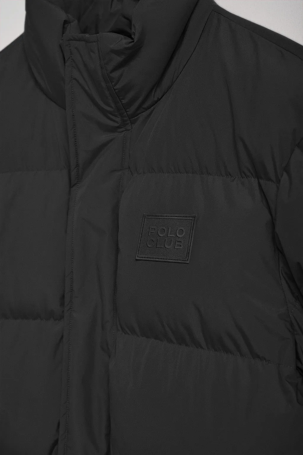 Chaqueta negra Slope acolchada con detalles Polo Club