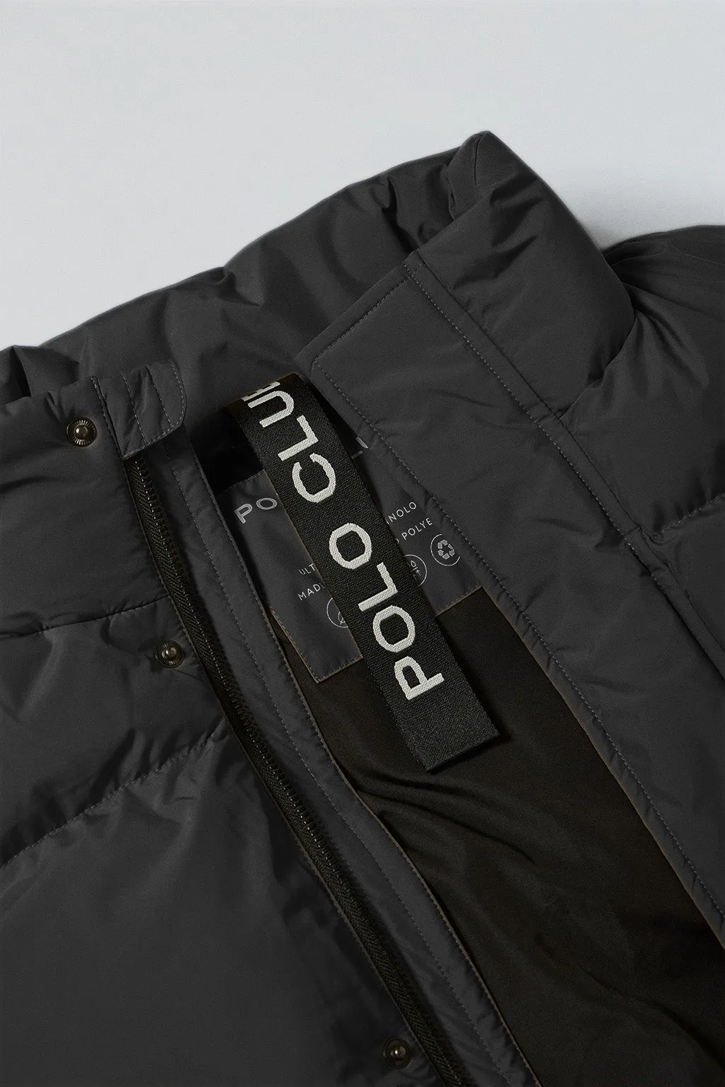 Chaqueta negra Slope acolchada con detalles Polo Club