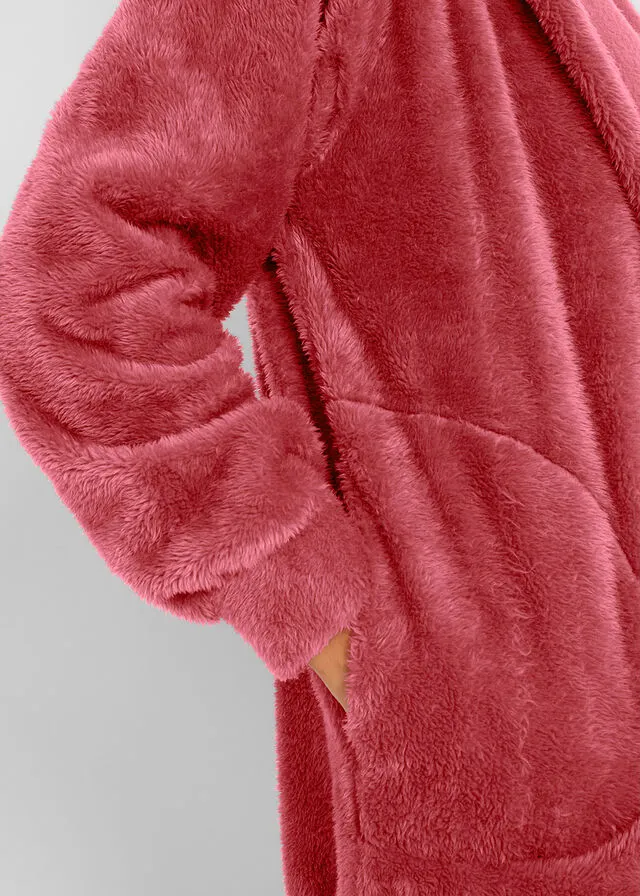 Chaqueta polar mullida Rosa frambuesa
