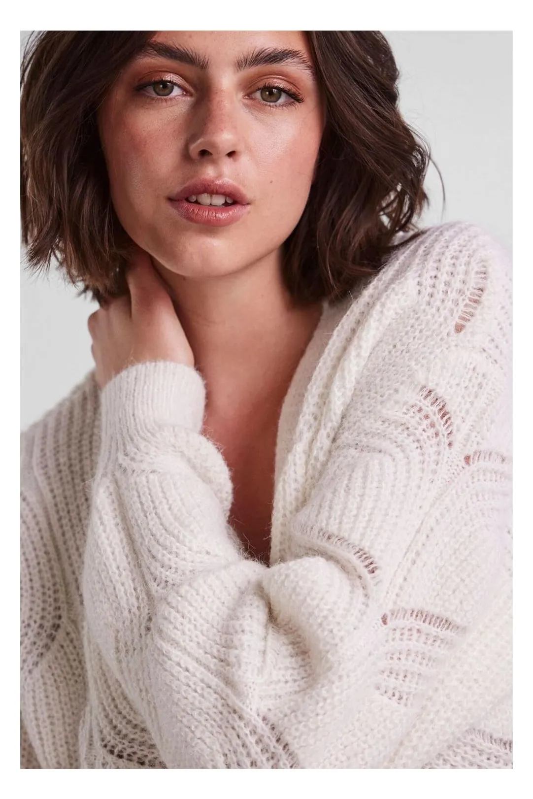 Chaqueta punto Pccornelia blanco