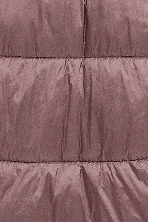 Chaqueta rosa taupe larga y acolchada Rose de capucha fija y detalles Polo Club