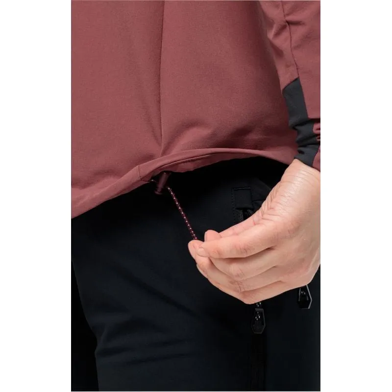 Chaqueta Softshell JACK WOLSKINS ALPSPITZE HOODY para mujer (Granate oscuro)