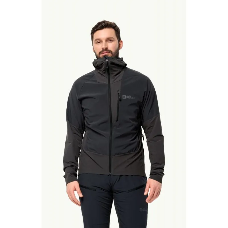 Chaqueta softshell JACK WOLSKINS ALPSPITZE HOODY (Phantom) para hombre