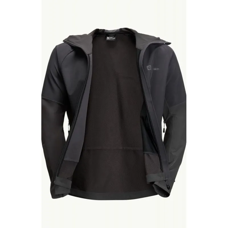 Chaqueta softshell JACK WOLSKINS ALPSPITZE HOODY (Phantom) para hombre