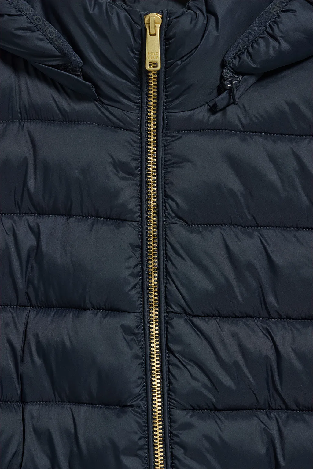 Chaqueta ultralight azul marino Cintia de capucha extraíble y bordado PC