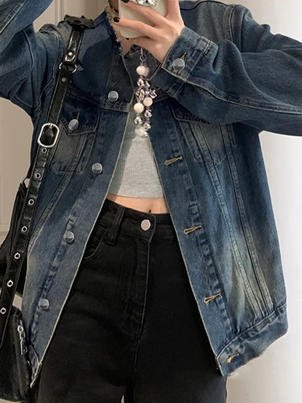 Chaqueta vaquera desgastada Hip Pop