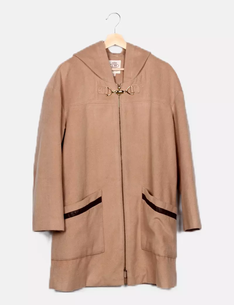 Cortefiel Abrigo con capucha beige