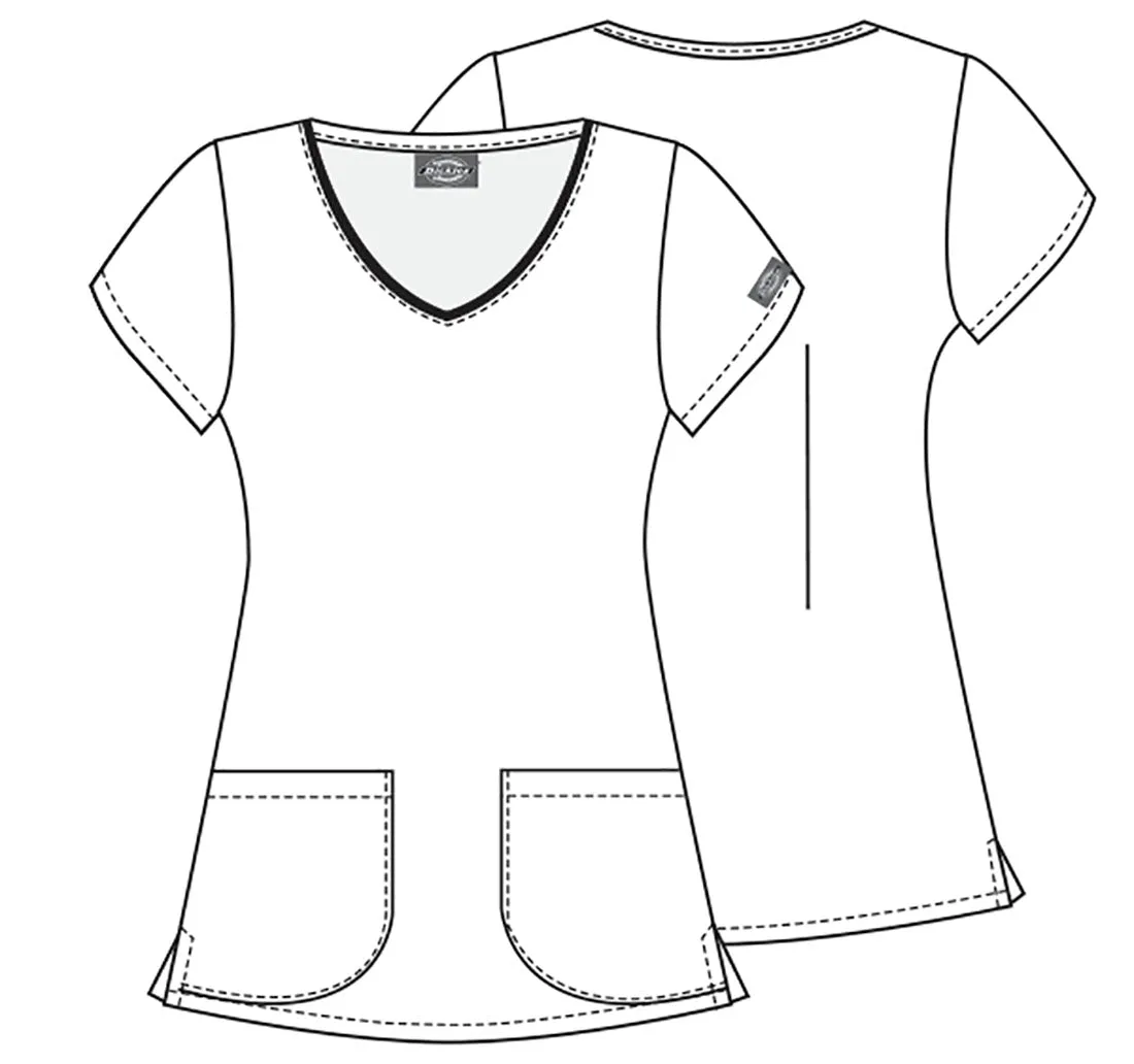 DICKIES VNECK TOP IN CARING CLUSTERS