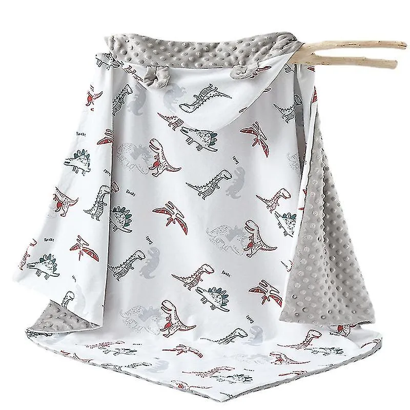 Dinosaures Couverture Bebe Coton Biologique,95x95cm, Couverture Nomade BB  Double Face pour GarOn Et Fille