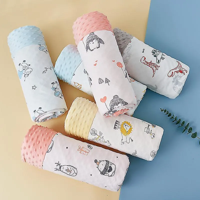 Dinosaures Couverture Bebe Coton Biologique,95x95cm, Couverture Nomade BB  Double Face pour GarOn Et Fille