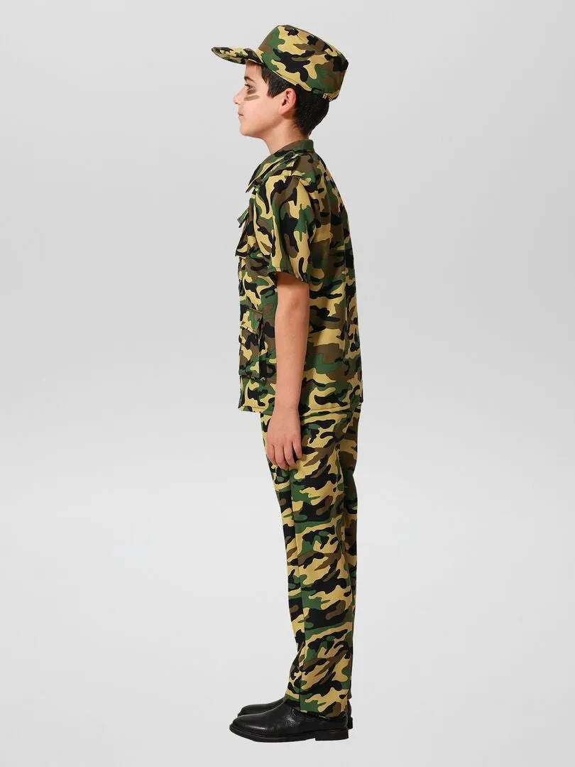 DISFRAZ DE MILITAR   3 PIEZAS  KAKI