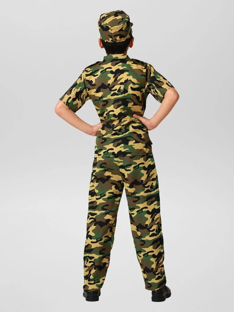 DISFRAZ DE MILITAR   3 PIEZAS  KAKI