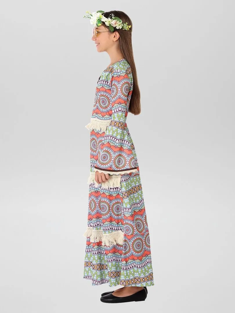 DISFRAZ LARGO DE 'HIPPIE'  BLANCO