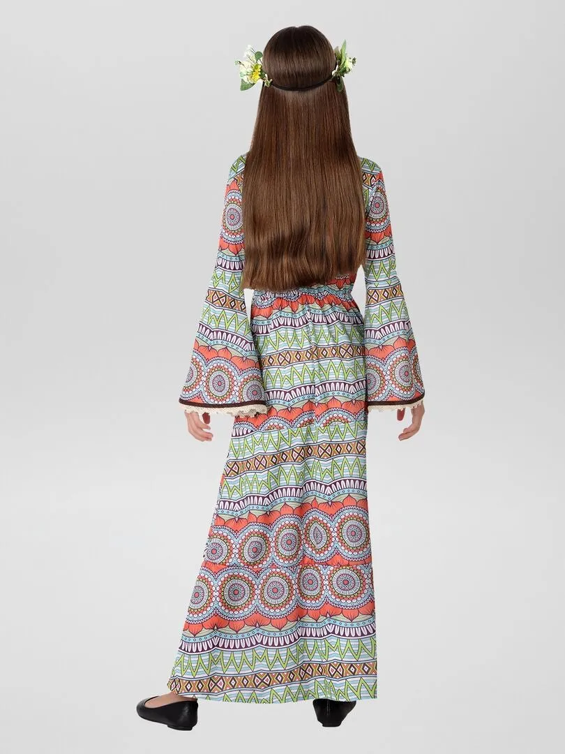 DISFRAZ LARGO DE 'HIPPIE'  BLANCO