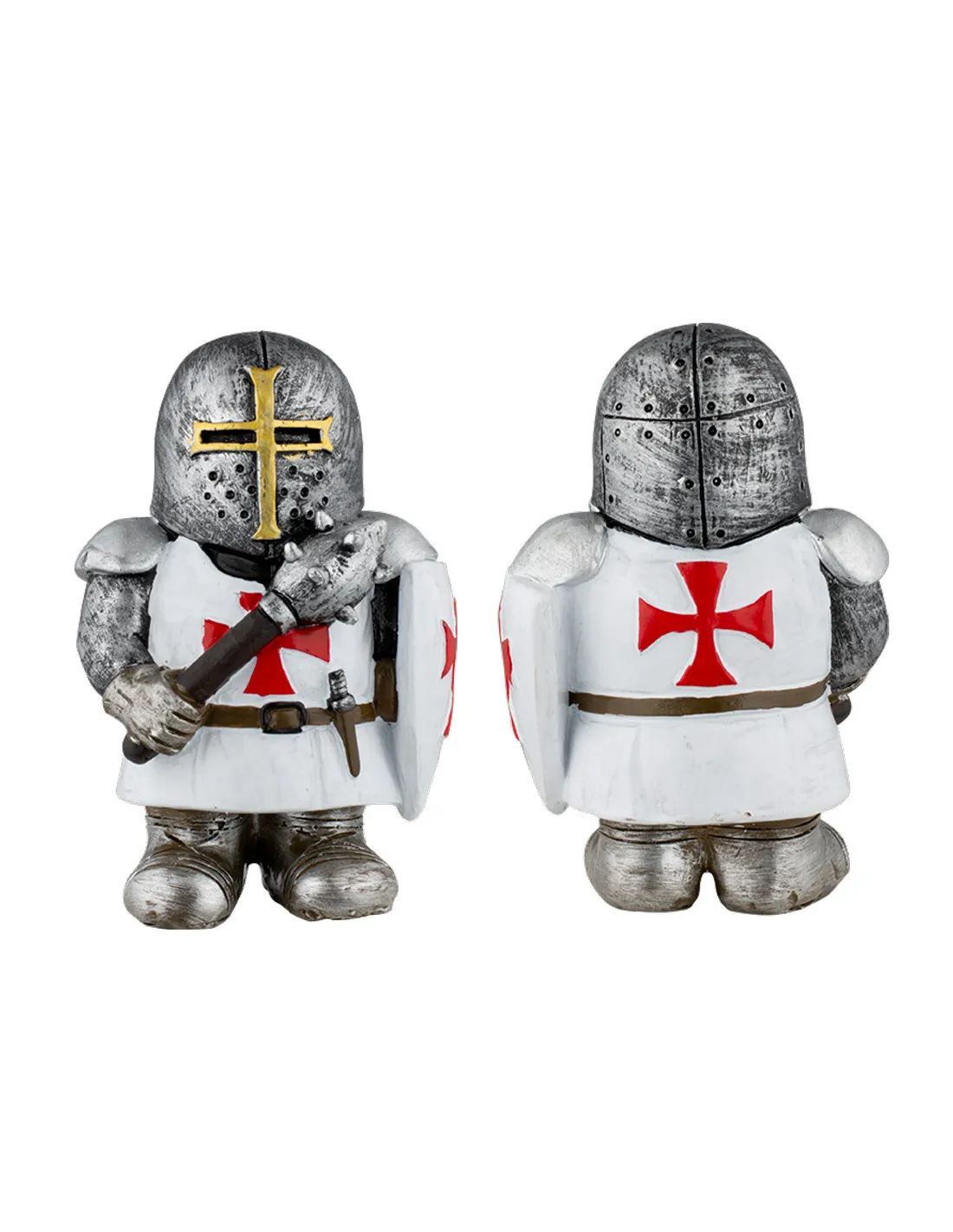 Figura de resina Templario con escudo y maza (10 cm.)
