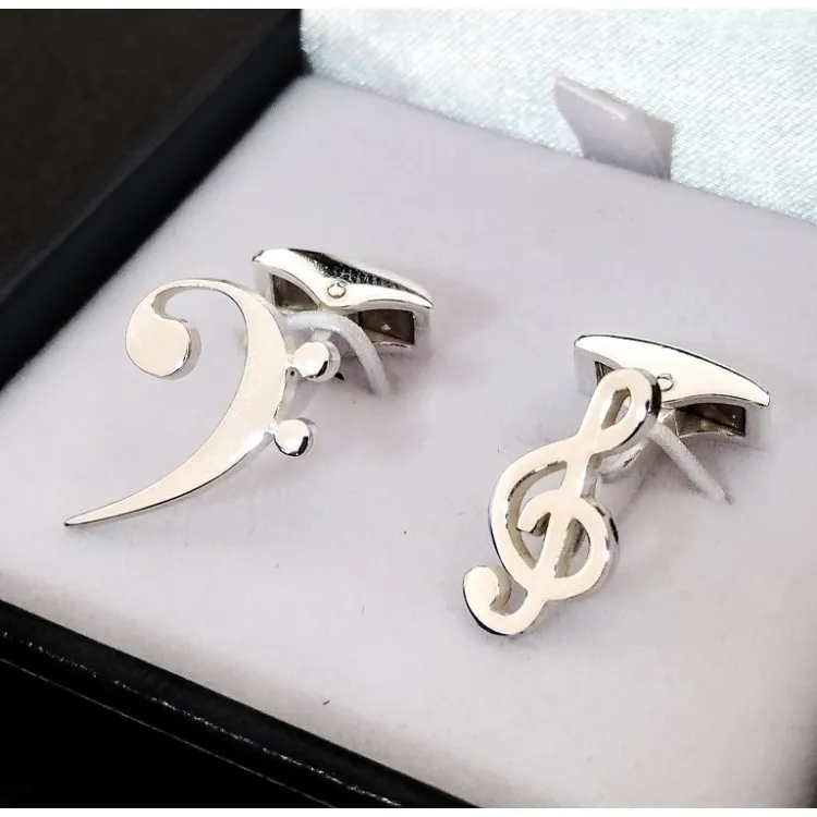 Gemelos Notas musicales plata de ley