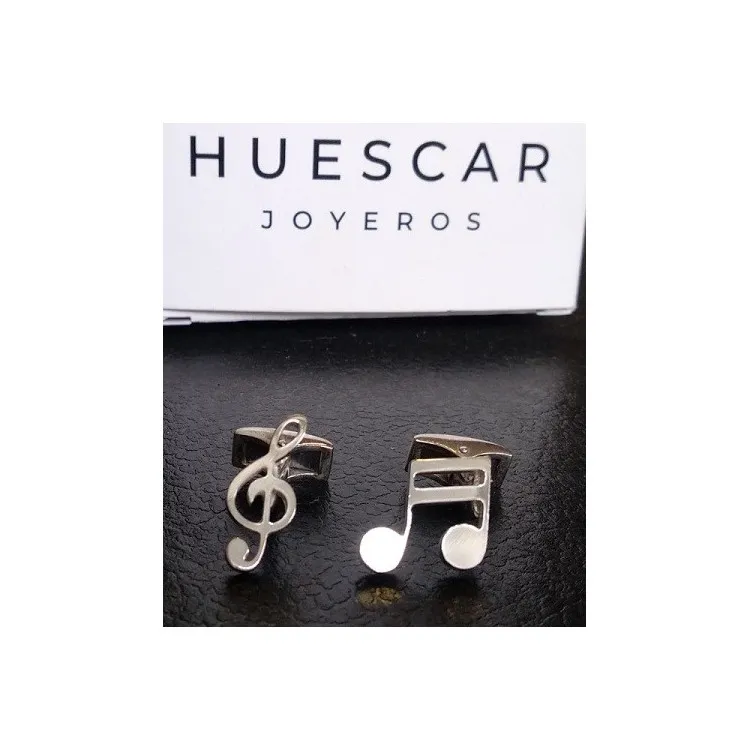 Gemelos Notas musicales plata de ley