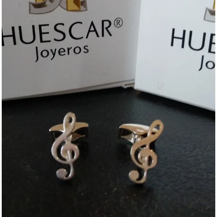 Gemelos Notas musicales plata de ley