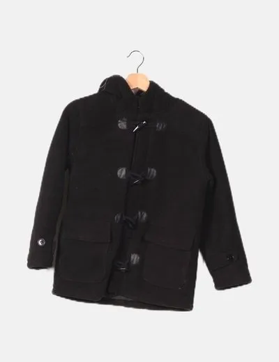Geographical Norway Abrigo negro capucha