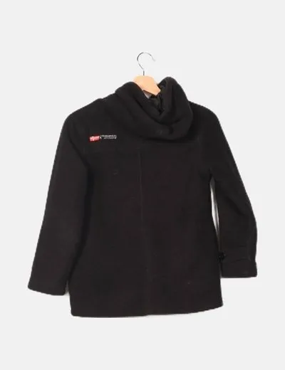Geographical Norway Abrigo negro capucha
