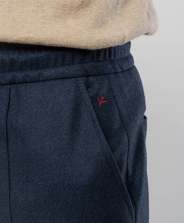 ISAIA Blue wool cargo pants