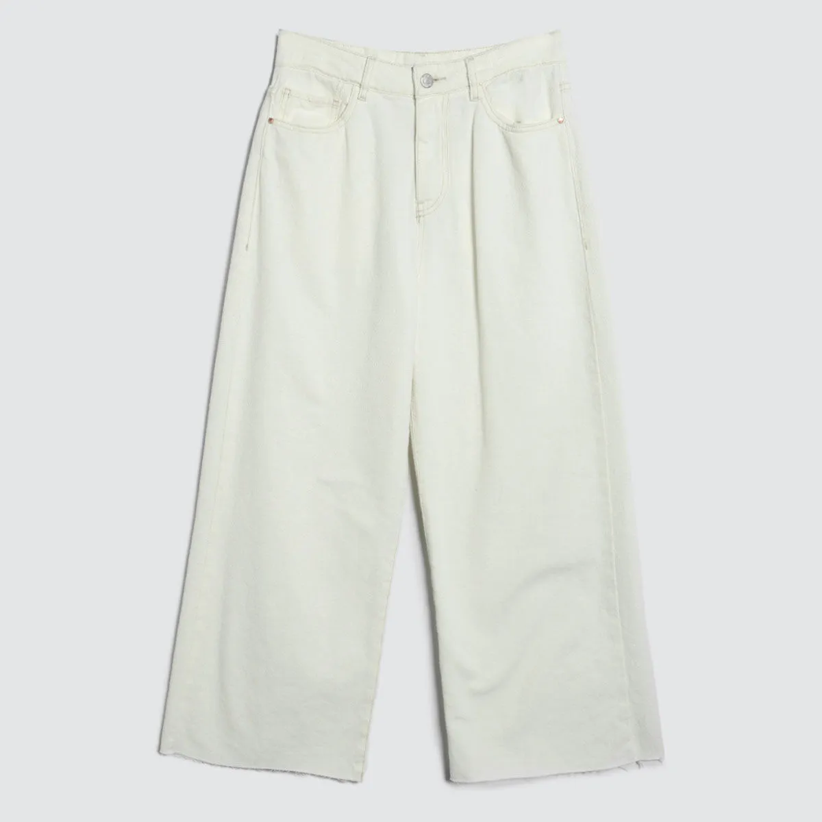 Jeans Culotte Tono Blanco