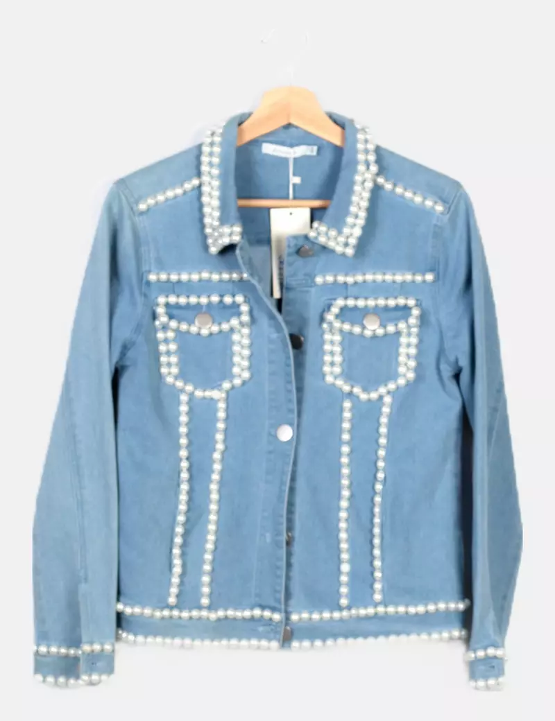 Lamorena Chaqueta azul denim perlas