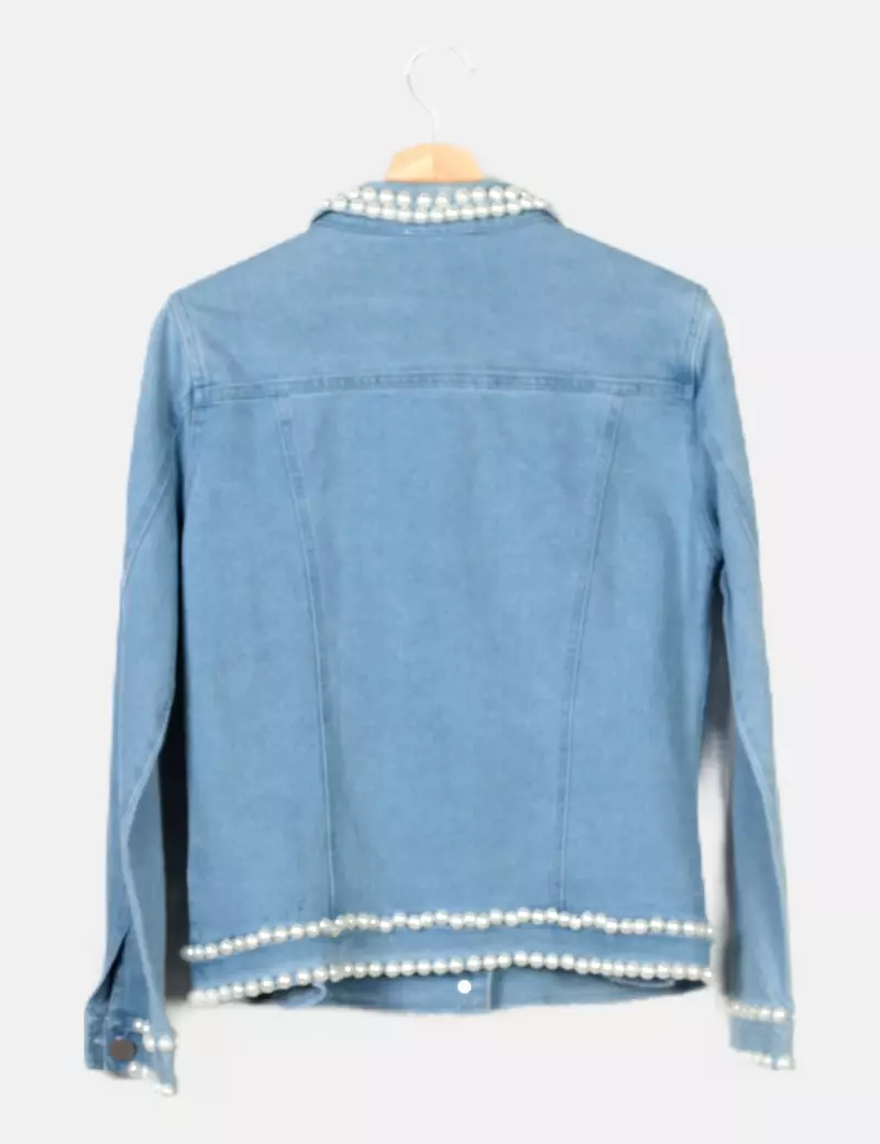 Lamorena Chaqueta azul denim perlas