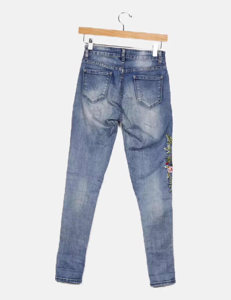 Laphilo jeans Pantalón azul bordado