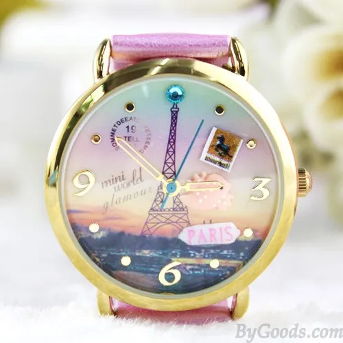 Lovely Princess Eiffel Tower Polymer Clay Watch