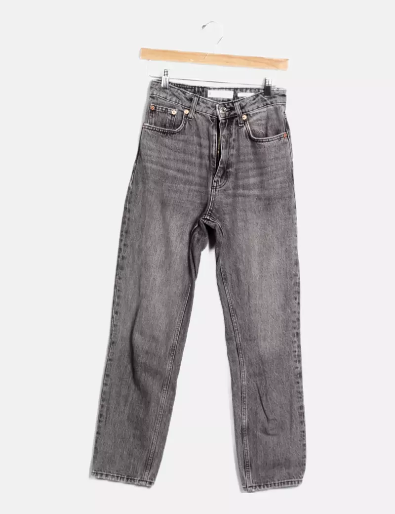 Mango Jeans gris mom fit