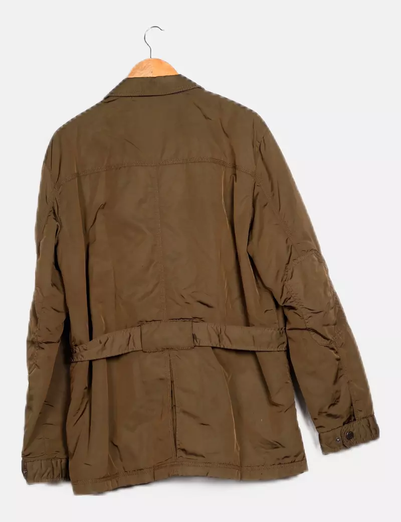 Massimo Dutti Abrigo verde impermeable