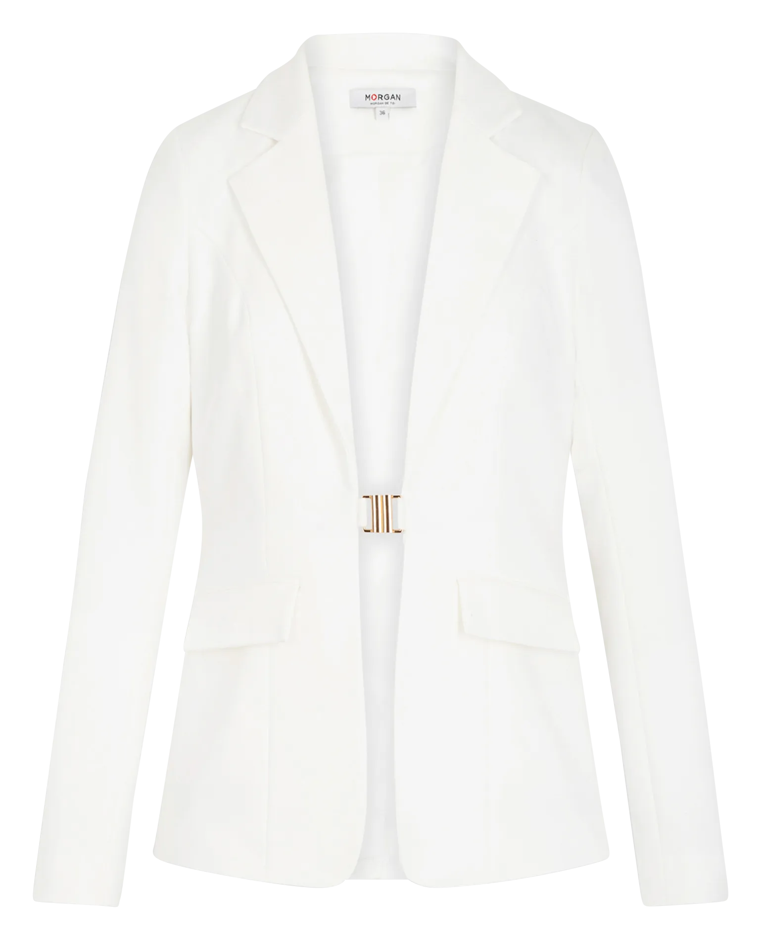 MORGAN VIAZA.F  CHAQUETA AJUSTADA DE MEZCLA DE ALGODóN CON CIERRE DE BROCHE EN BLANCO
