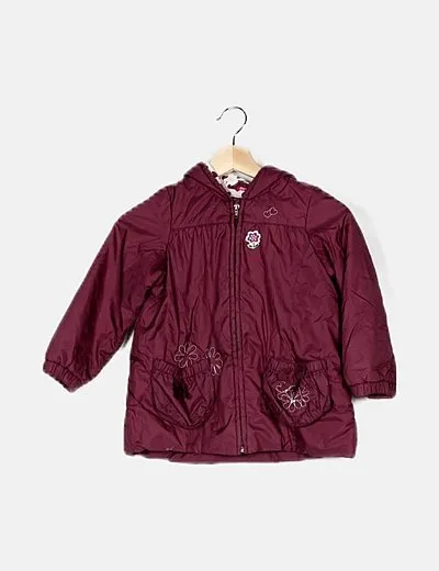 NKY Abrigo morado acolchado capucha