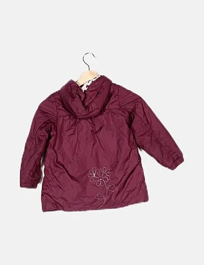 NKY Abrigo morado acolchado capucha