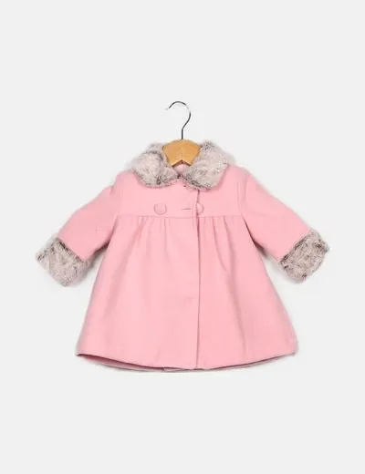 NoName Abrigo rosa con pelo