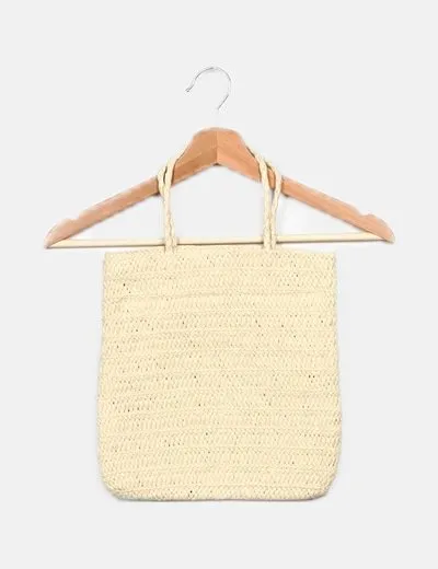 NoName Bolso beige rafia
