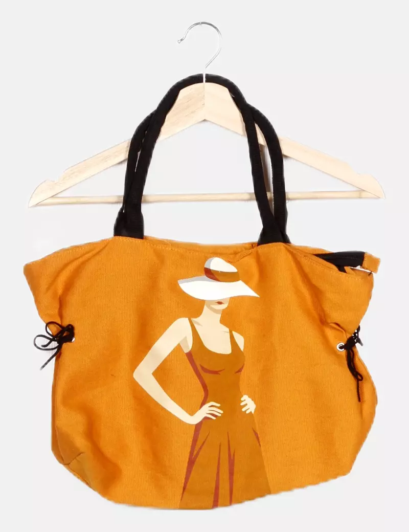 NoName Bolso bicolor estampado