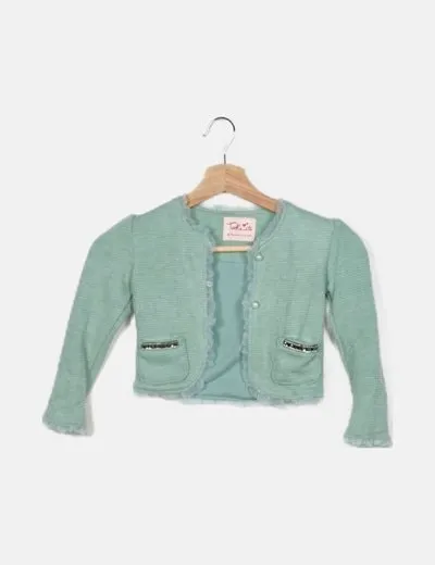 NoName Chaqueta verde detalle strass