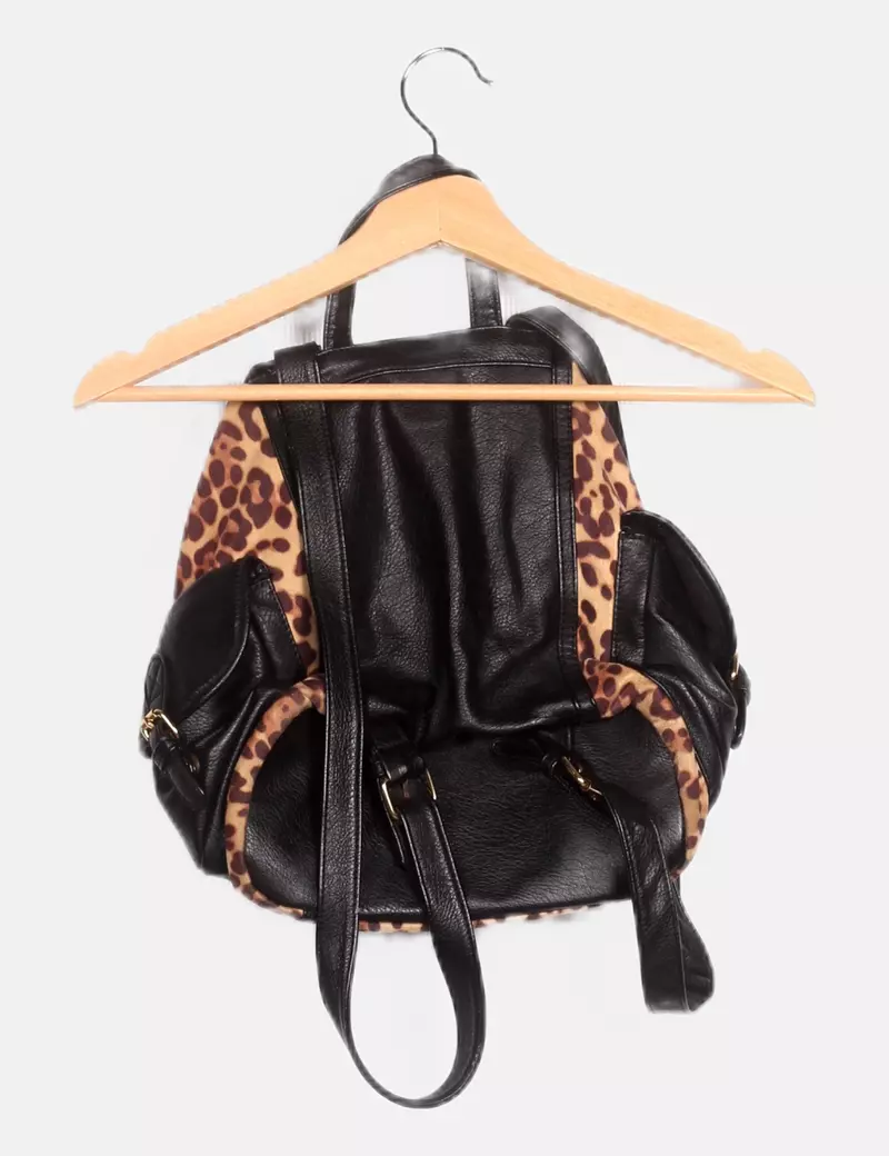 NoName Mochila tricolor estampada