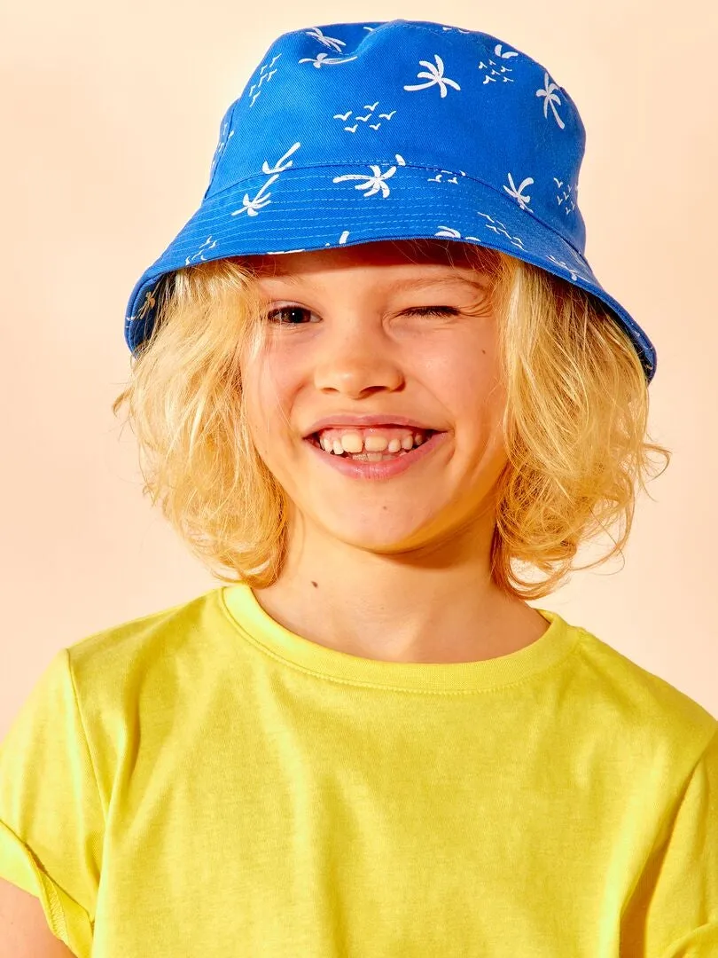 PACK 1 GORRO BUCKET + 1 GORRA ESTAMPADA  AZUL