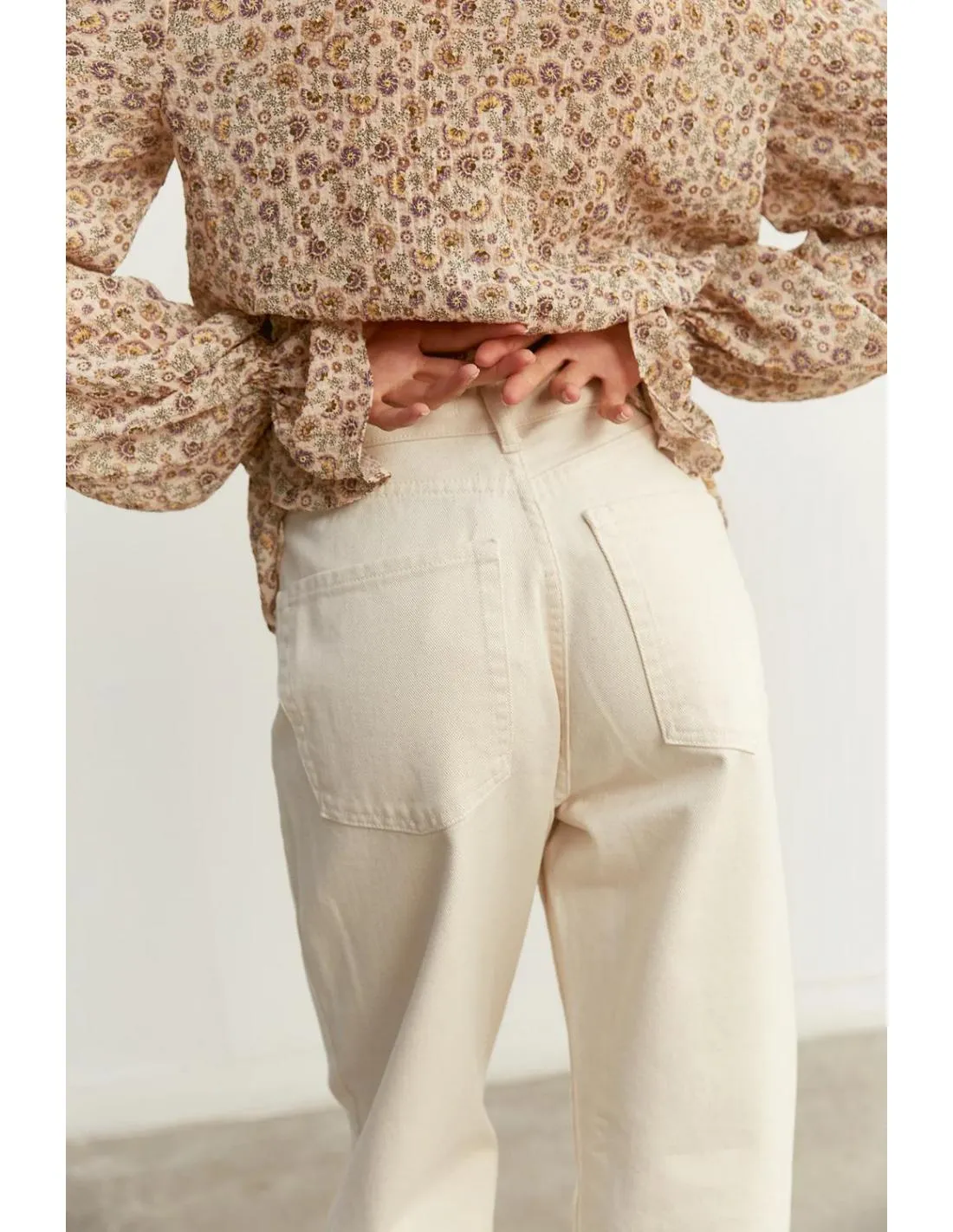 PANTALÓN LARGO ECRU NAME THE BRAND DANIELLE