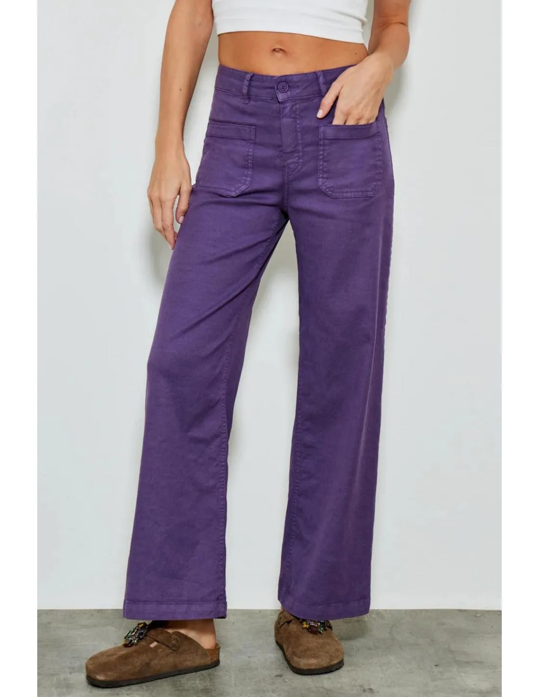 PANTALÓN LARGO MORADO FIVE PARIS LUCIA