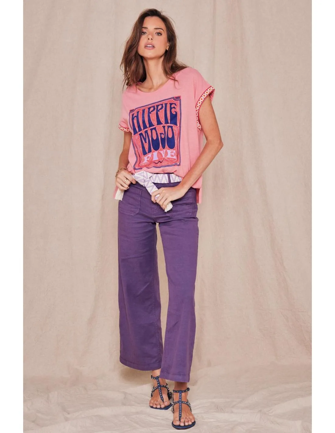 PANTALÓN LARGO MORADO FIVE PARIS LUCIA