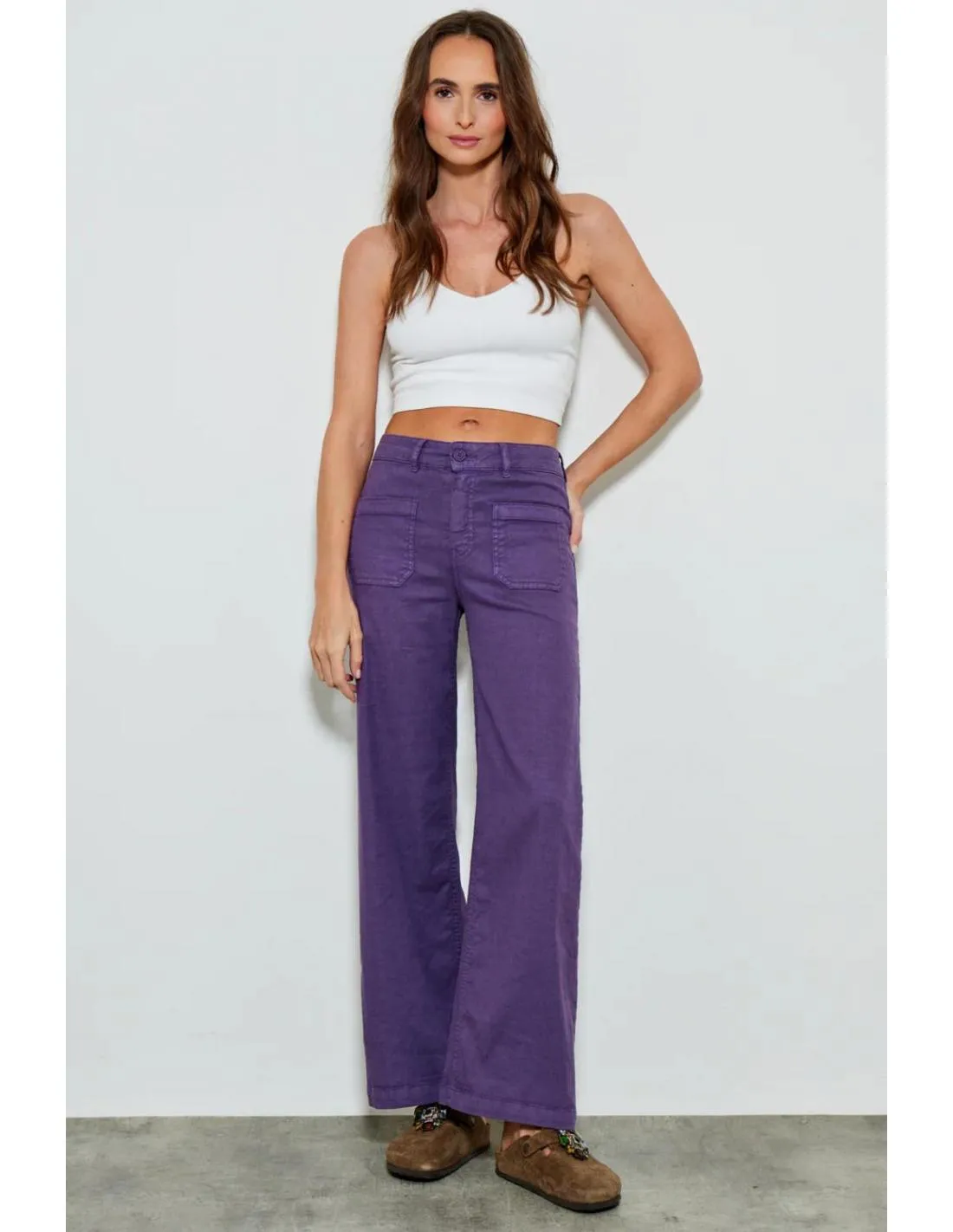 PANTALÓN LARGO MORADO FIVE PARIS LUCIA