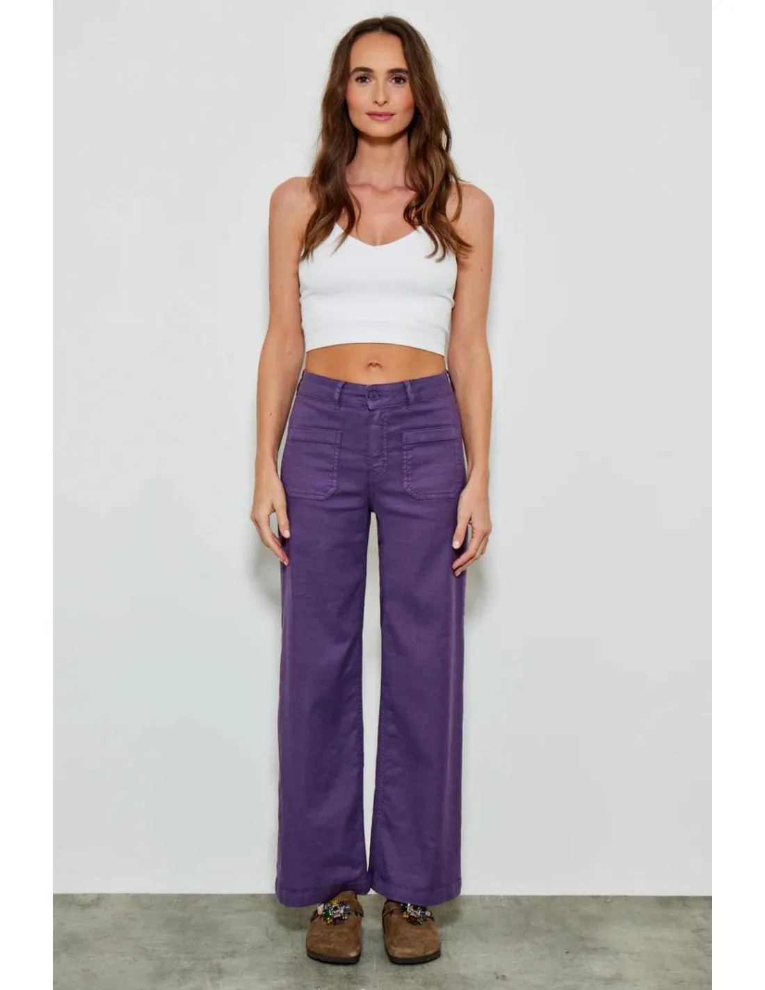 PANTALÓN LARGO MORADO FIVE PARIS LUCIA