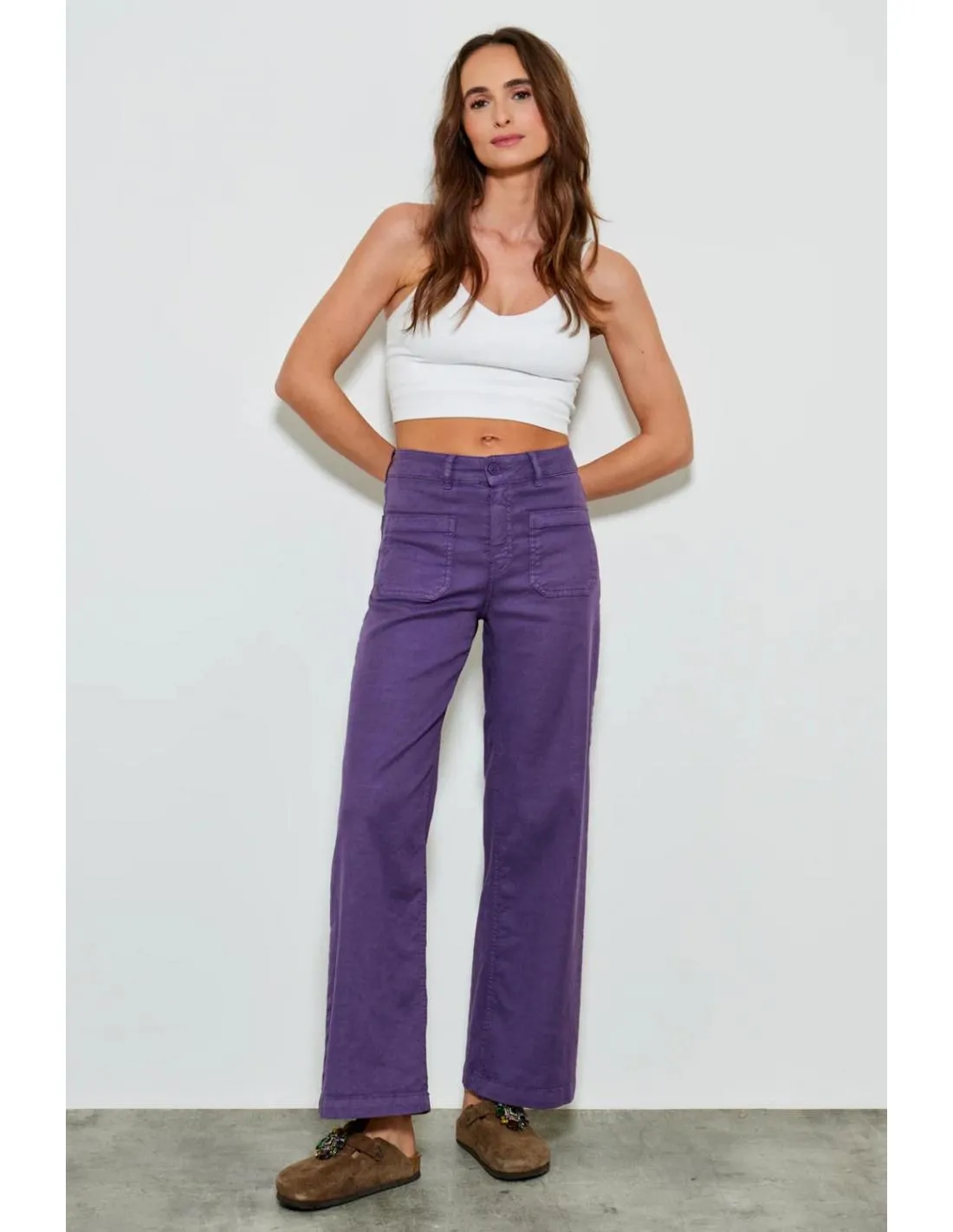 PANTALÓN LARGO MORADO FIVE PARIS LUCIA