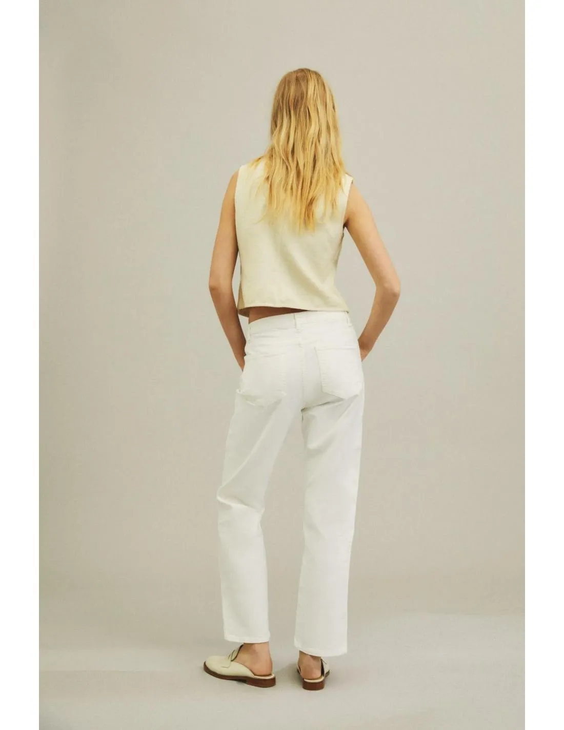 PANTALÓN VAQUERO RECTO ECRU ESE O ESE LOUISE