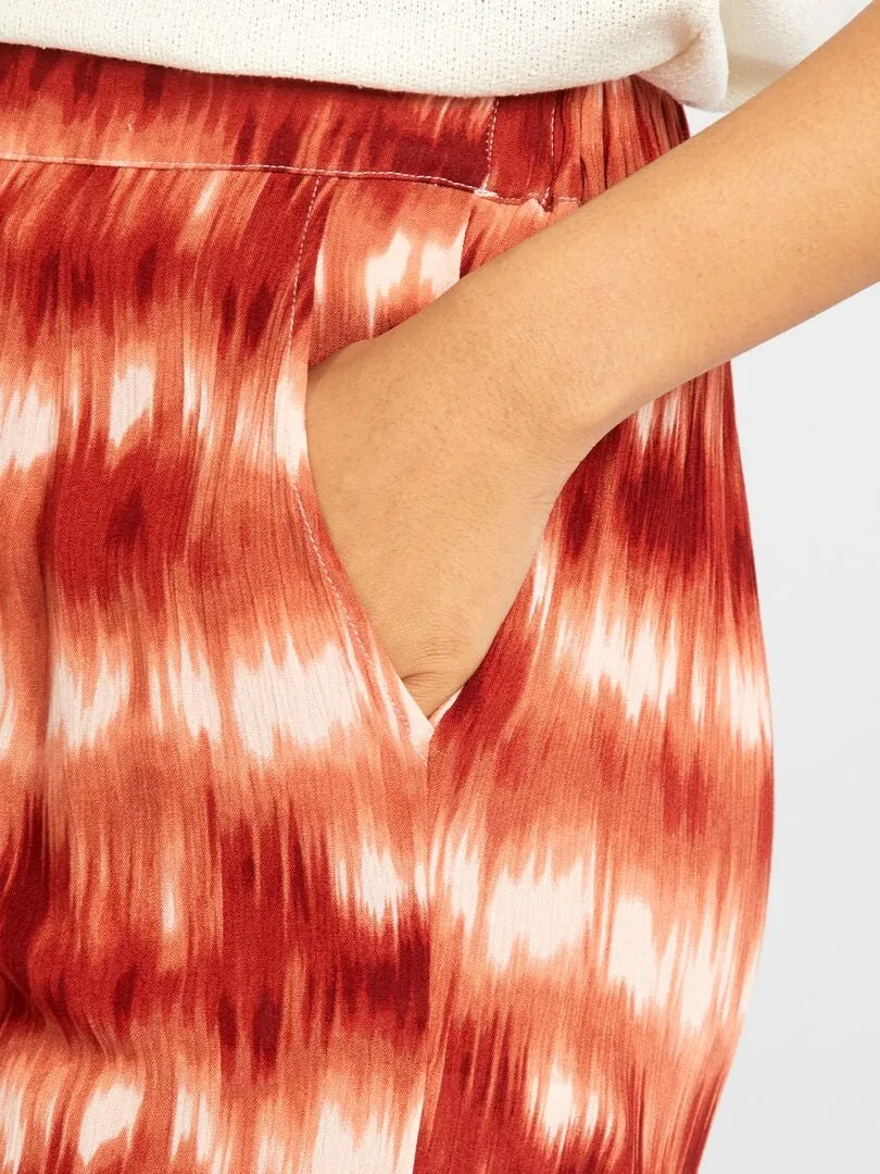 PANTALóN ANCHO DE PUNTO DE CREPé  ROSA