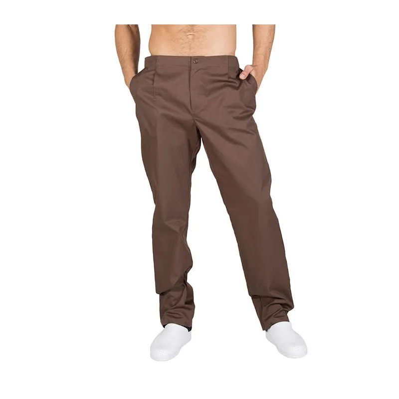 PANTALóN CON BOTóN, CREMALLERA Y BOLSILLOS MARRóN  GARY'S
